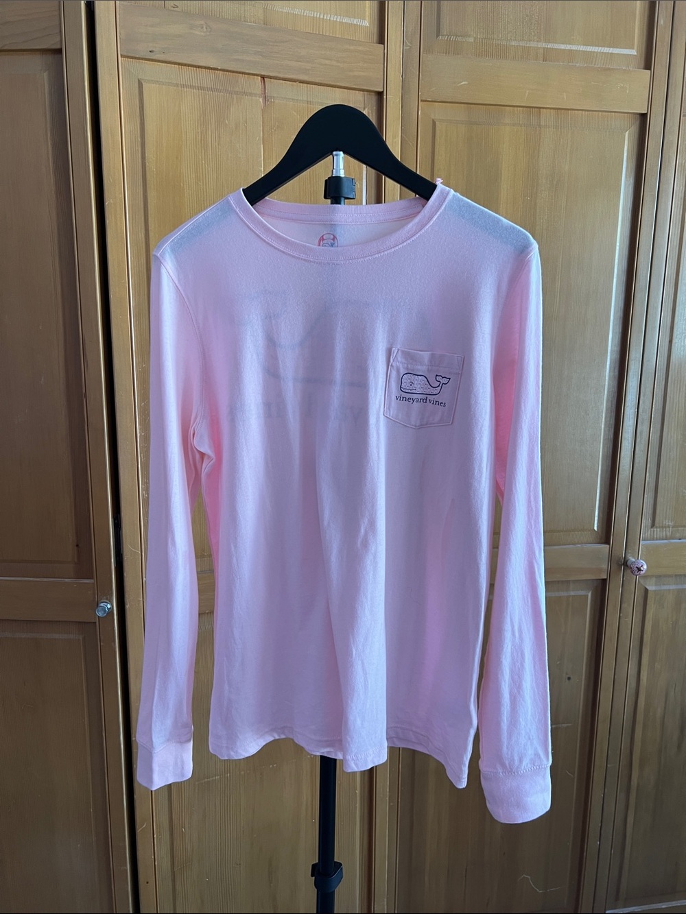Vineyard Vines Breast Cancer Light Pink Long Sleeve Pocket Tee - Women's